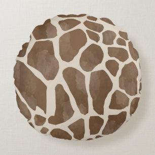 Waterverf Giraffe Dierenprint Patroon Rond Kussen