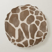 Waterverf Giraffe Dierenprint Patroon Rond Kussen (Achterkant)