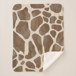 Waterverf Giraffe Dierenprint Patroon Sherpa Deken