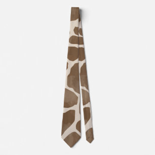 Waterverf Giraffe Dierenprint Patroon Stropdas
