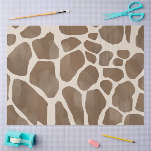 Waterverf Giraffe Dierenprint Patroon Tissuepapier (Craft)
