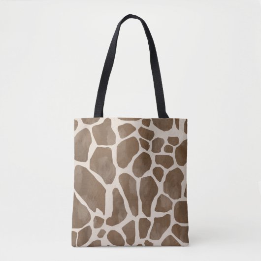 Waterverf Giraffe Dierenprint Patroon Tote Bag (Voorkant)