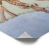 Waterverf Giraffe Drink het Poster van de waterkun (Hoek)