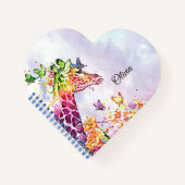 Waterverf Giraffe en Vlinders Notitieboek (Voorkant)