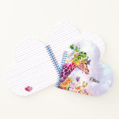 Waterverf Giraffe en Vlinders Notitieboek (Binnen)