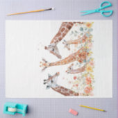 Waterverf Giraffe Familie in Field Decouapge Tissuepapier (Craft)