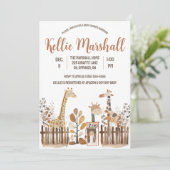 Waterverf Giraffe Familie, Zoo, Baby shower Kaart (Staand voorkant)