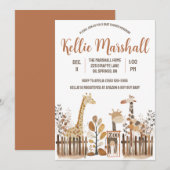 Waterverf Giraffe Familie, Zoo, Baby shower Kaart (Voorkant / Achterkant)