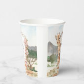 Waterverf Giraffe in de Afrikaanse Savannah Birthd Papieren Bekers (Rechts)