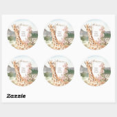 Waterverf Giraffe in de Afrikaanse Savannah Birthd Ronde Sticker (Vel)