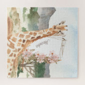 Waterverf Giraffe in de Afrikaanse Savannah Legpuzzel (Horizontaal)