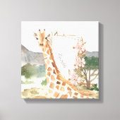 Waterverf Giraffe in de Kinder Afrikaanse Savannah Canvas Afdruk (Voorkant)