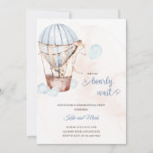 Waterverf Giraffe in luchtballon Gender Reveal Kaart (Voorkant)