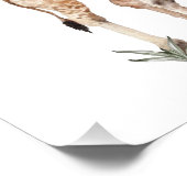 waterverf giraffe kunstwerk foto afdruk (Hoek)