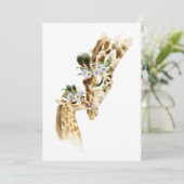 Waterverf Giraffe Mama en Baby Kaart (Staand voorkant)