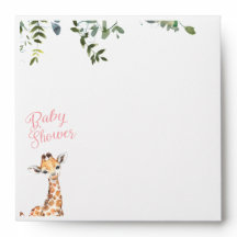 Waterverf Giraffe Oerwoud Baby shower