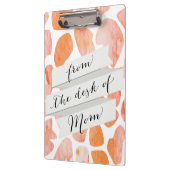 Waterverf Giraffe Patroon oranje perzikkoraal Klembord (Links)