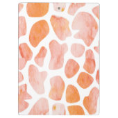 Waterverf Giraffe Patroon oranje perzikkoraal Klembord (Achterkant)