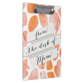 Waterverf Giraffe Patroon oranje perzikkoraal Klembord (Rechts)