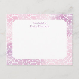 Waterverf Giraffe Patroon Personaliseer Stationery Kaart
