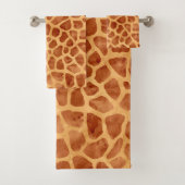 Waterverf Giraffe Print Bad Handdoek (Insitu)