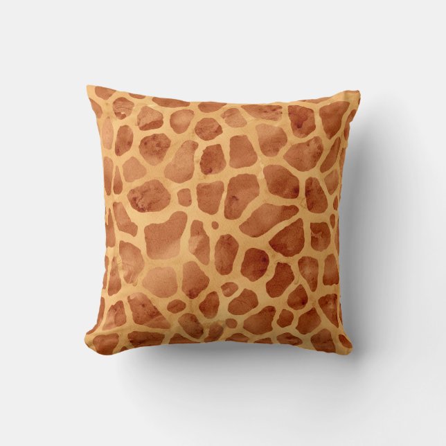 Waterverf Giraffe Print Kussen (Voorkant)