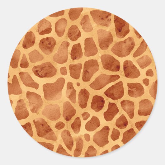 Waterverf Giraffe Print Ronde Sticker (Voorkant)