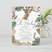 Waterverf Giraffe Wilde Baby Shower Kaart (Staand voorkant)