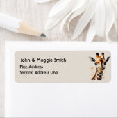 Waterverf Giraffe Wildlife Animal Art Etiket (Insitu)