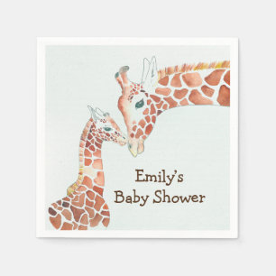 Waterverf Giraffes Baby shower moeder en kind Servet
