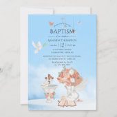 Waterverf Girl Angel Baptism Fotouitnodiging Kaart (Voorkant)
