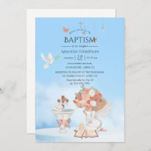 Waterverf Girl Angel Baptism Fotouitnodiging