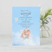 Waterverf Girl Angel Baptism Kaart (Staand voorkant)