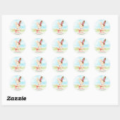 Waterverf Girl Bunny Baby shower Boerderij Dank je Ronde Sticker (Vel)