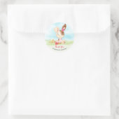 Waterverf Girl Bunny Baby shower Boerderij Dank je Ronde Sticker (Tas)