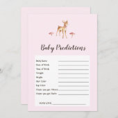 Waterverf Girl Deer Baby shower Predicted Game (Voorkant / Achterkant)