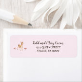 Waterverf Girl Deer Shower Return-adreslabels Etiket (Insitu)