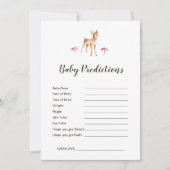 Waterverf Girl Deer White Baby shower voorspelling (Voorkant)