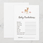 Waterverf Girl Deer White Baby shower voorspelling (Voorkant / Achterkant)