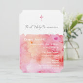 Waterverf Girl Eerste communiqué Kaart (Staand voorkant)