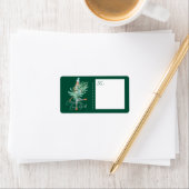 Waterverf Girl Holding Evergreen kerstboom Etiket (Insitu)