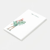 Waterverf Girl Holding Evergreen kerstboom Post-it® Notes (Schuin)