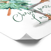 Waterverf Girl Holding Evergreen kerstboom Poster (Hoek)