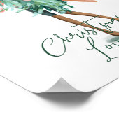 Waterverf Girl Holding Evergreen kerstboom Poster (Hoek)