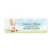 Waterverf Girl Piggy Boerderij Etiket (Voorkant)