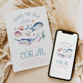 Waterverf Girl's Under the Zee Invitation Kaart