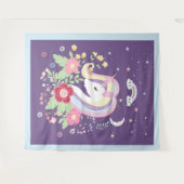 Waterverf girly unicorn - illustratie wandkleed (Voorkant (horizontaal))