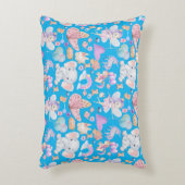 Waterverf Girly Whimsical op blauw | Accent Kussen (Voorkant(Verticaal))