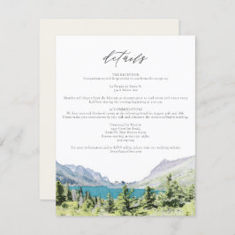 Waterverf Glacier National Park Weddenschap Detail Kaart