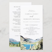 Waterverf Glacier National Park Wedding Programme Bedankkaart (Voorkant / Achterkant)